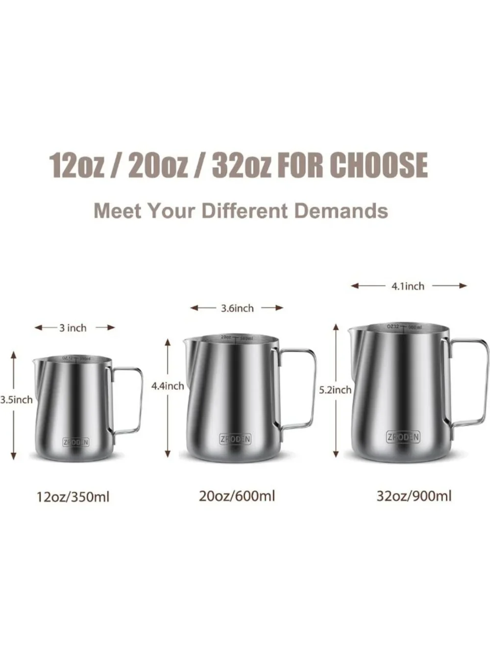 Stainless Steel Milk Frothing Pitcher 20oz - Barista Tool for Cappuccino & Latte